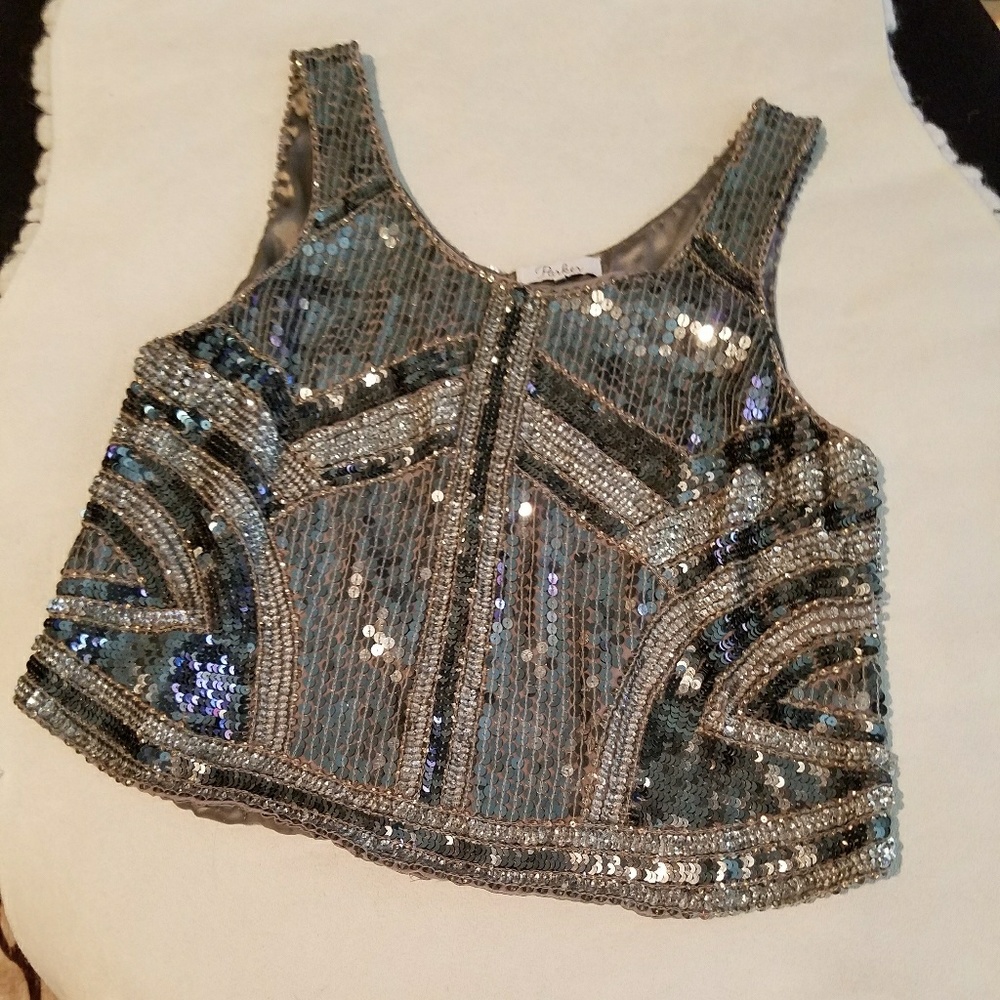 SEQUIN EVENING TOP